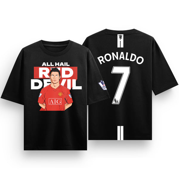 Red Devil Unisex Oversized Football T-shirt