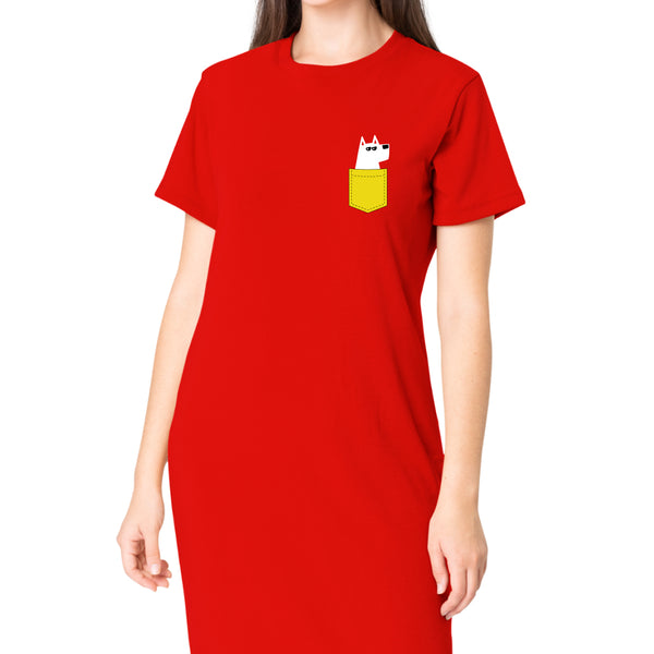 Pocket Dog T-Shirt Dress