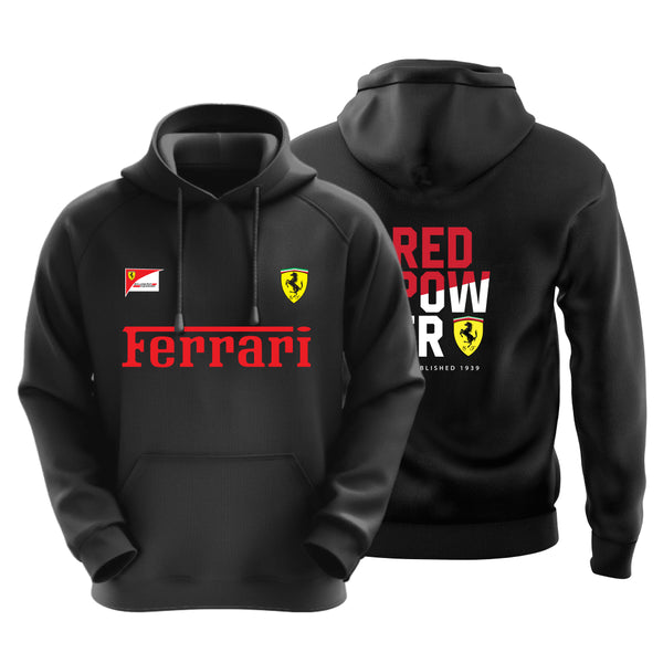 Ferrari Red Power Black Unisex Motorsport Hoodie