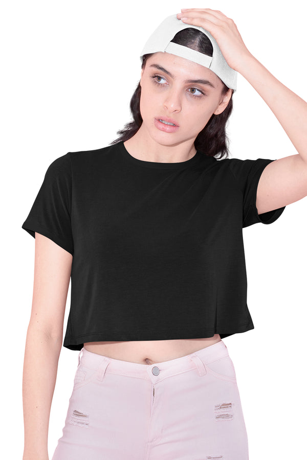 Black Plain Crop Top