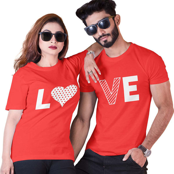 couple t shirt red colour