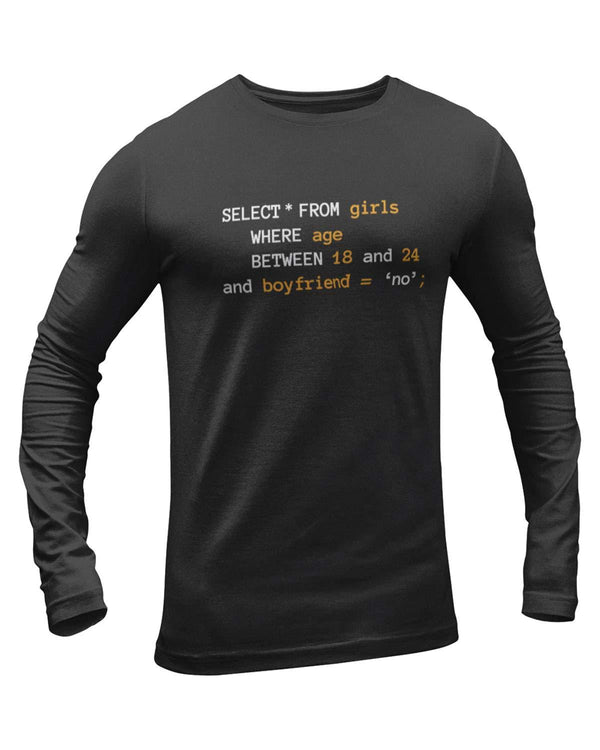 Select Girls Between 18 and 25 Full Sleeve Geek T-Shirt - DudeMe